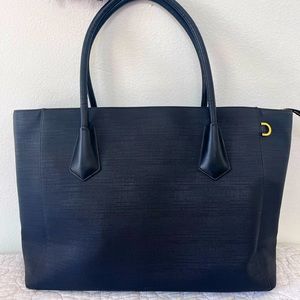 Dagne Dover Signature Classic Canvas Tote laptop bag black EUC